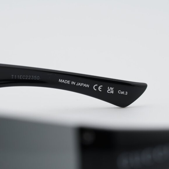 Gucci GG1958S 002 Sunglasses Shiny Dark Ruthenium Shield Frame, Grey Lenses main image 9
